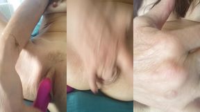 chatte cremeuse et mouillee nue sur mon lit, j  excite ma chatte a en ...