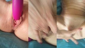chatte cremeuse et mouillee nue sur mon lit, j  excite ma chatte a en ...