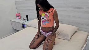 Jasmine Santanna Takes a Deep Dicking in Her Tight little Asshole While Sprawled on Her Stomach on the Floor