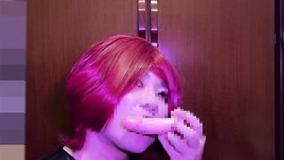 Crossdresser Domme Eating Fuck Stick