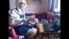 College Uniform Girl Cumming. Rubbing-lush Orgasm