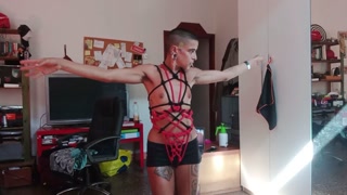 Shibari Ropes Trainig. Tying my self up. Chest &amp; Crotch freestyle Corset. I'm still learnin be kind.