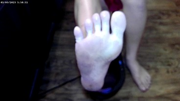 Solo Barefeet POV Dipping into Paraffin Wax