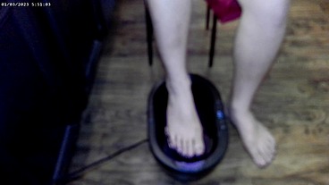 Solo Barefeet POV Dipping into Paraffin Wax