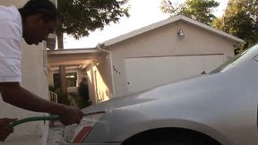 Big fat ebony queen takes a nice solid cock