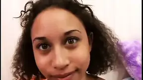 Ebony beauty sucks dick POV style