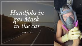 handjobs in the car in gas mask