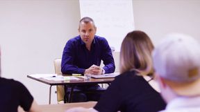 ”TUSHY Pretty brunettes seduce prof in ass pumping threesome”