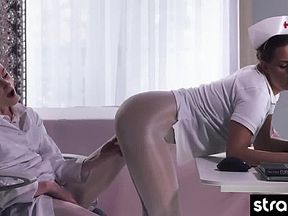 Hot Fetish Nurse Fucks Her Colleague With A Squirting Dildo