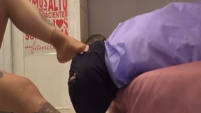 FOOT FUCKING MOUTH OF MALE SLAVE CLEOPATRA AND MALE SLAVE