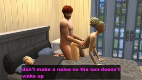 stepdad and stepson convinced his stepmom to have threesome sex