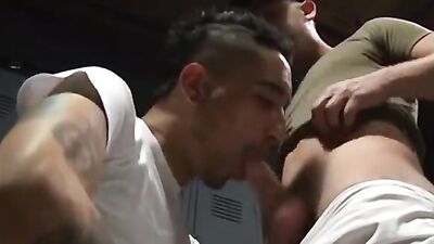 Wet sloppy sucking with hardcore pounding for mature hunks