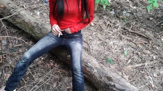 We smoke and masturbate horny pussies in a public place - Lesbian_illusion