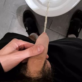 Man Pissing in Public Toilets POV 4K