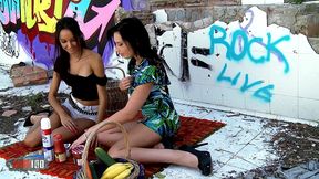 francys belle and amel annoga messy lesbian food sex