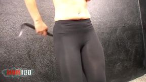 Betty Davis: Hot Mature Blonde Betty Davis Stripping in the Garage