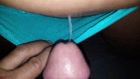 My wife getting a cumshot loaded in her pussy inside her panties