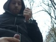 bi chav wanking & pissing outdoors in panties