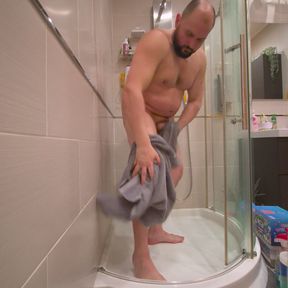 amateur homemade shower pov close ass dick cock dry up showing