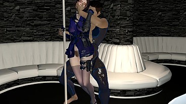 3D cute Asian skinny stripper wearing sexy lingerie got fucked so hard