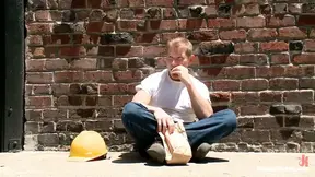 Construction worker gets humiliated and ass-fucked in a van
