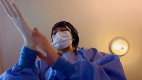 4 min Surgeon Luna puts you under, due to your nervousness, I collect my sperm sample and then wake you back up! Wearing: FULL PPE, 5.5 Surgical glove