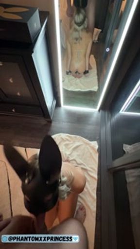 Petite Teen Whore Gives A Sloppy Deep Throat Blowjob With Hands And Ankles Cuffed