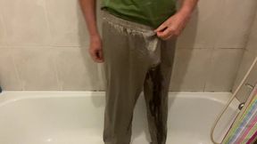 boy pees in his pajamas