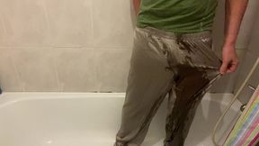 boy pees in his pajamas