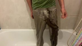 boy pees in his pajamas