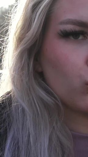 German Blonde Girl Lisa Pick up and Talk to Risky Fuck in Car at Public Place