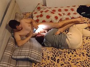 The stepfather takes advantage of the fact that we are alone and gives me all the cutlery in all the