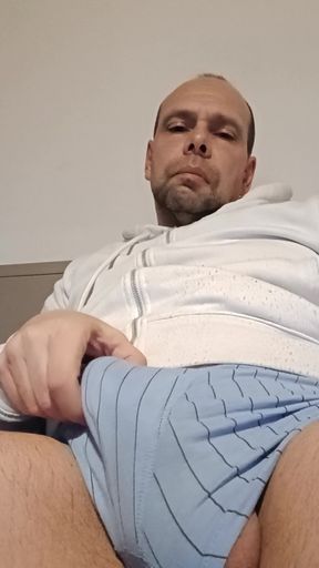 Just the balls sticking out. It's really sexy