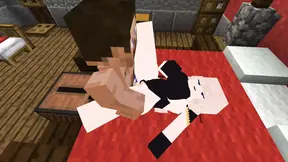 Minecraft's Queen Cassiopeia fucked and rides cock in 3D animated sex scene