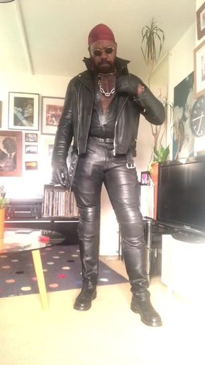 Black smoking muscle Stepdaddy nipple play