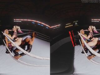 WWE Alexa Bliss having flying screw with Liv Morgan and Finn Bannor