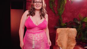 Try on Haul for Chubby MILF: Lace Lingerie Transparent Dress