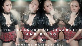 The Pleasure of Cigarette and Dildo - Smoking Marlboro Red