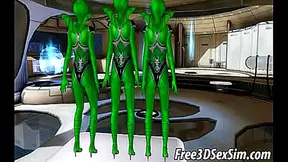 Alien Goddess Enjoys Wild Dual Penetration in Hot 3D Hentai Trio