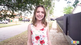 YNGR - Petite Brunette Daisy Bean Loves To Flash And To Ride Big Black Cocks