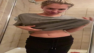 Sneaky Shower Dildo While Friends are Visiting