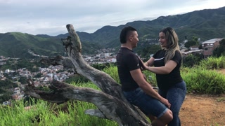 Colombian mature, arrives at the hill so my friend can fill her with milk