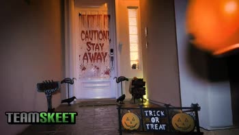 Cleo Clementine's Petite Halloween Frenzy with a Hung Stud