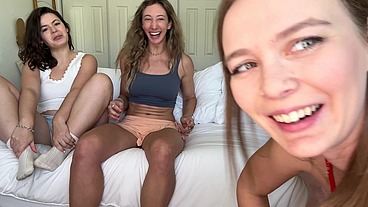 Girls side x side cum