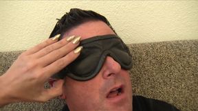 Chastity slave get milked while licking trannys feet