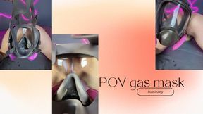 pov of you using the gas mask