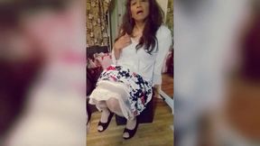 CD Modeling A Pretty Skirt And Getting Extremely Excited