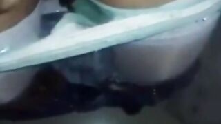 Soaking Leaking underwear - masturbating inside club outdoor bathroom