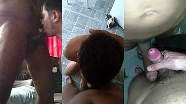 Chupei gostoso a piroca de vários garotos de rua, tomei leite na cara e na boca