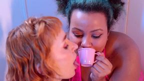 who takes more milk in the asshole? two girls milk enema